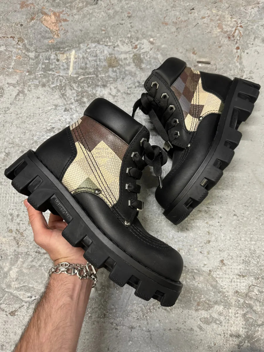 SS2024 Louis Vuitton Checker Combat Leather Boots ifqBDZz 0