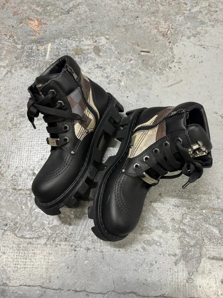 SS2024 Louis Vuitton Checker Combat Leather Boots ifqBDZz 2