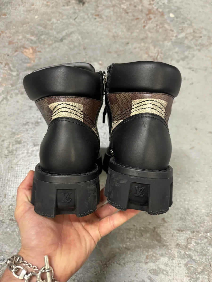 SS2024 Louis Vuitton Checker Combat Leather Boots ifqBDZz 6