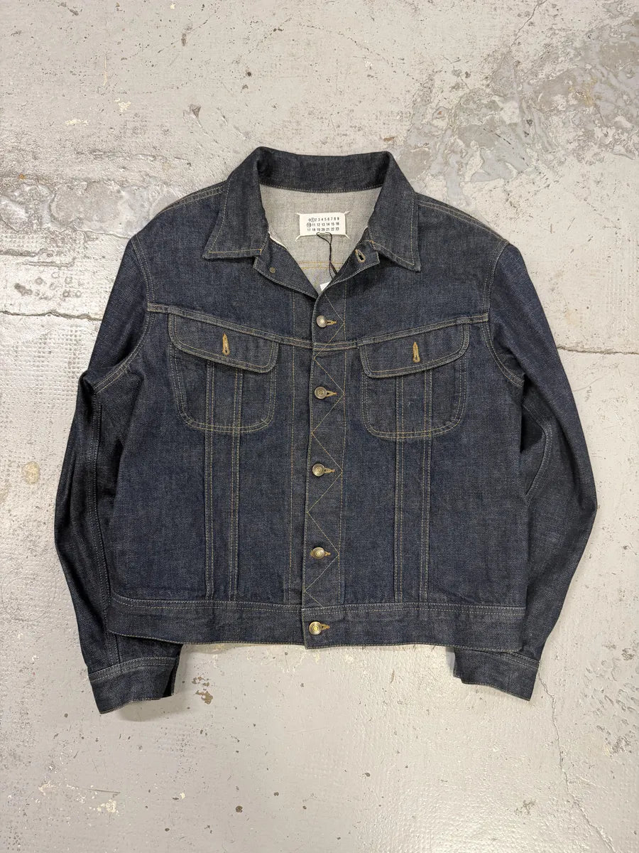 SS2024 Maison Margiela Navy Brut Denim Signature Jacket nlVZMYN 4
