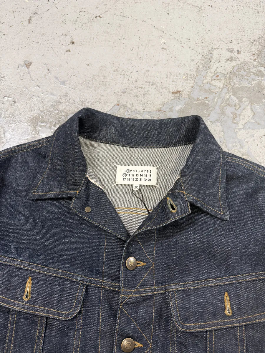 SS2024 Maison Margiela Navy Brut Denim Signature Jacket nlVZMYN 8