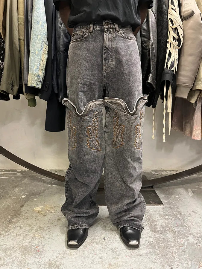SS2024 Y/Project Maxi Cavalier Denim Grey Astro Pants  BLxLZaa 0