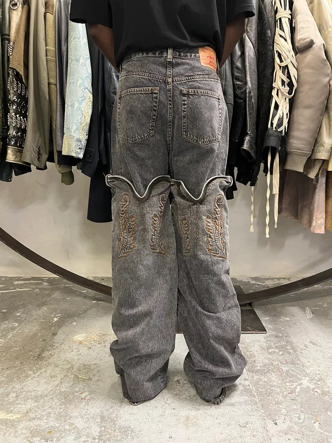 SS2024 Y/Project Maxi Cavalier Denim Grey Astro Pants  BLxLZaa 3
