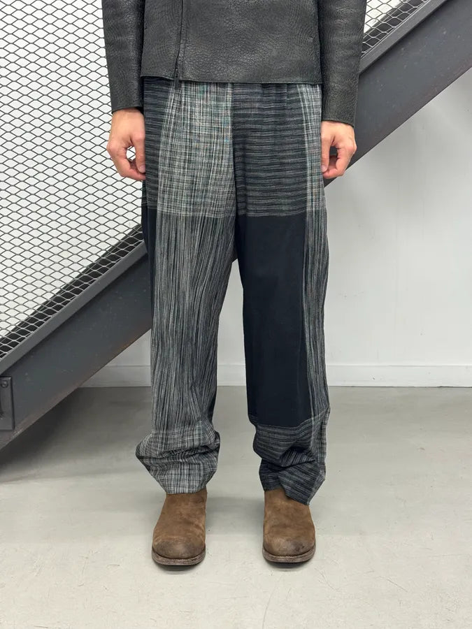 SS2025 Issey Miyake Grey & Black Kasuri Pants FhOIkdW 0