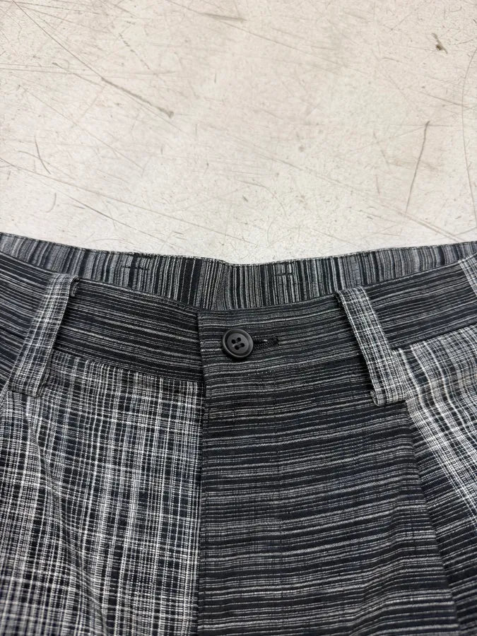SS2025 Issey Miyake Grey & Black Kasuri Pants FhOIkdW 12
