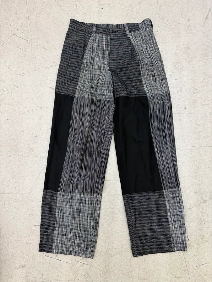 SS2025 Issey Miyake Grey & Black Kasuri Pants FhOIkdW 3