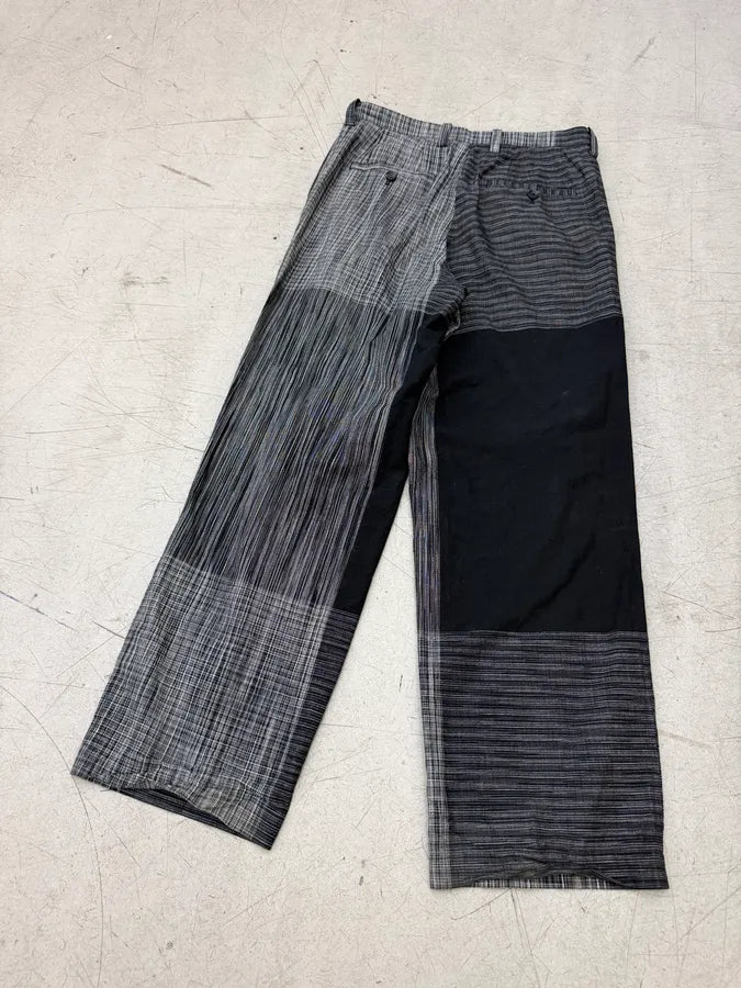 SS2025 Issey Miyake Grey & Black Kasuri Pants FhOIkdW 4