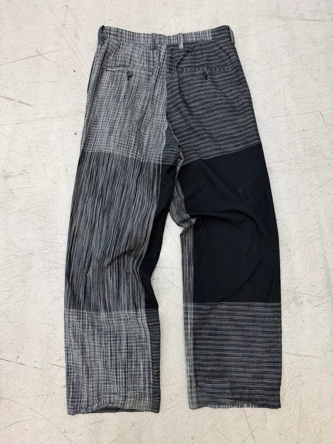SS2025 Issey Miyake Grey & Black Kasuri Pants FhOIkdW 5