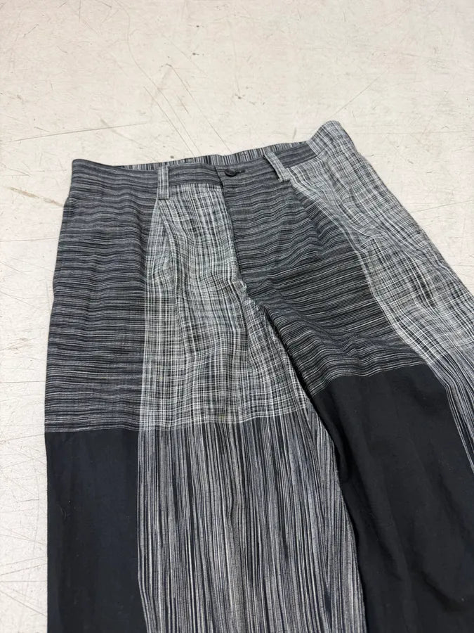 SS2025 Issey Miyake Grey & Black Kasuri Pants FhOIkdW 6