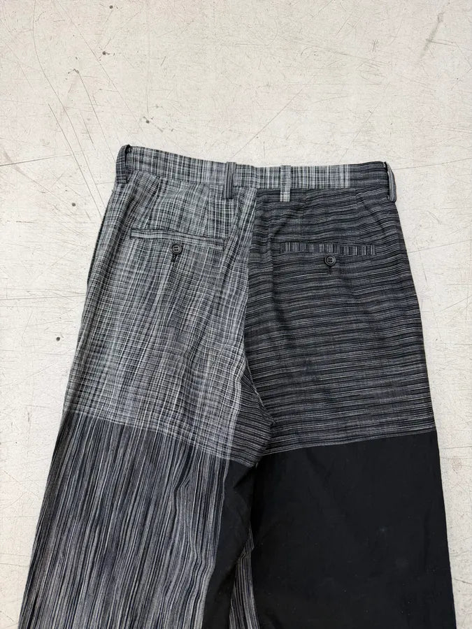 SS2025 Issey Miyake Grey & Black Kasuri Pants FhOIkdW 7