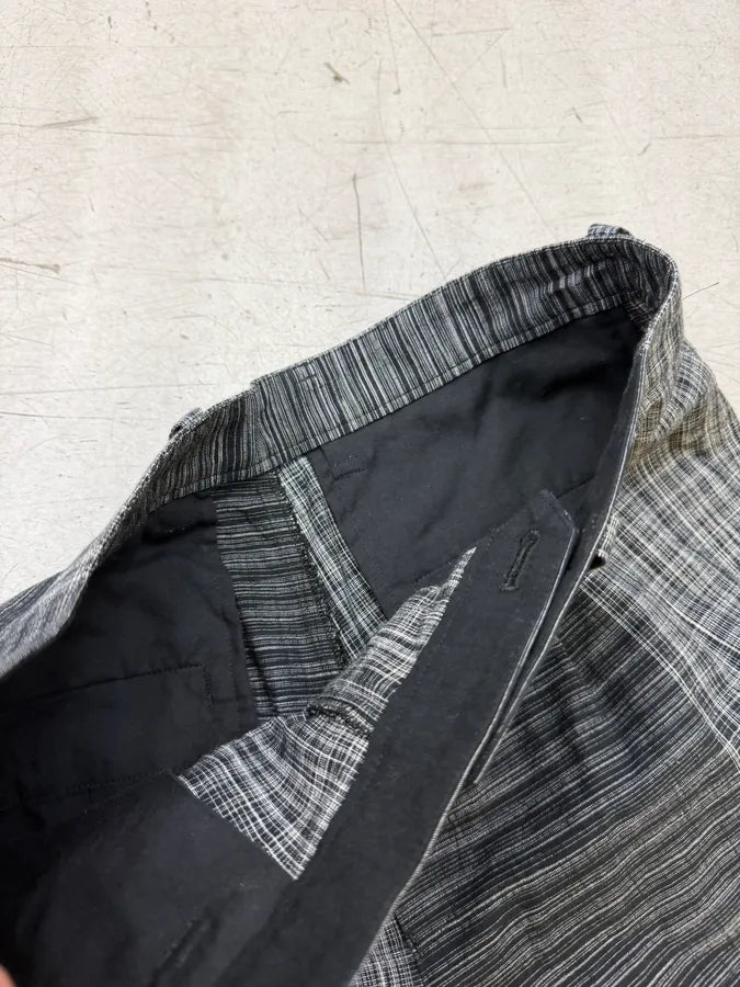 SS2025 Issey Miyake Grey & Black Kasuri Pants FhOIkdW 9