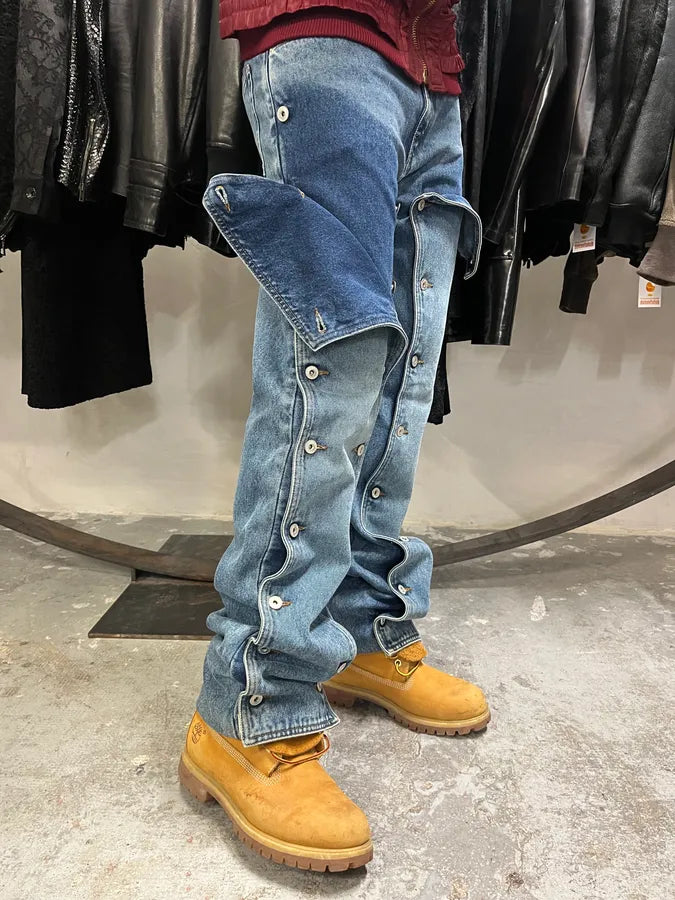 SS2025 Y/Project Blue Detachable Buttoned Carpenter Denim Jeans (M) DJiFsxn 1
