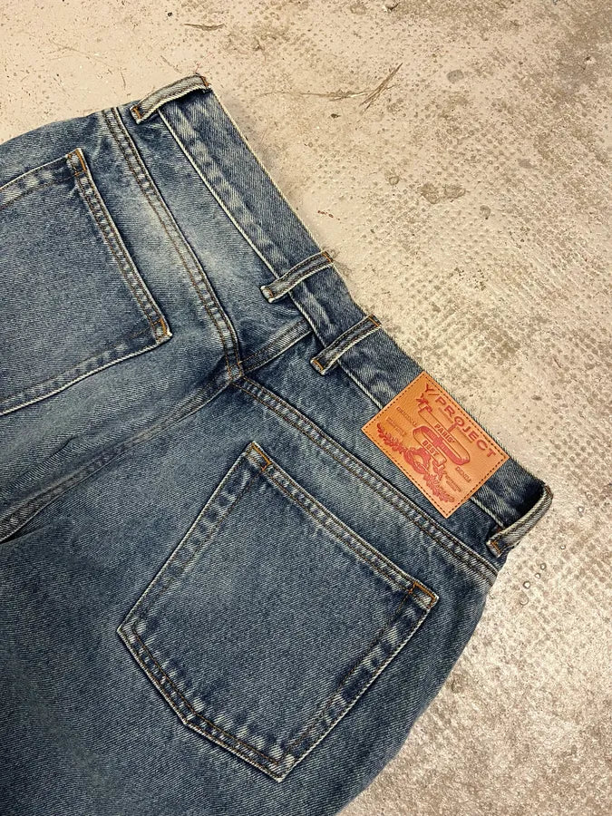 SS2025 Y/Project Blue Detachable Buttoned Carpenter Denim Jeans (M) DJiFsxn 7