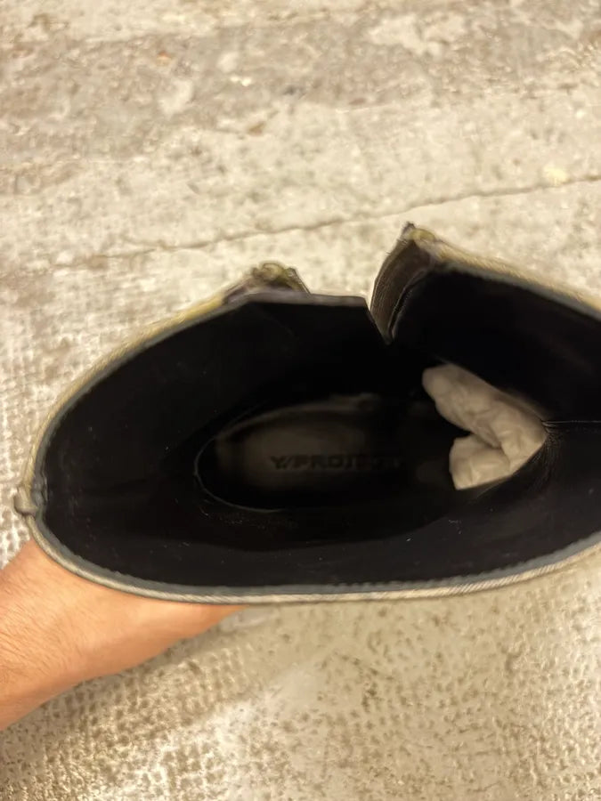 SS2025 Y/Project Camo Leather Ankle Boots wHHsFCK 8