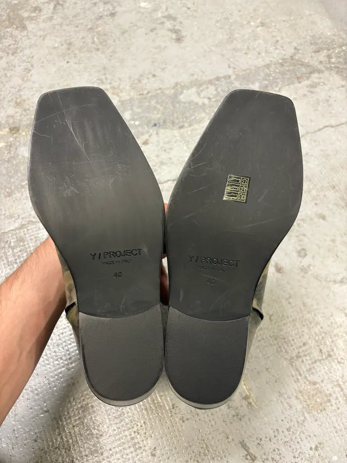 SS2025 Y/Project Camo Leather Ankle Boots wHHsFCK 7