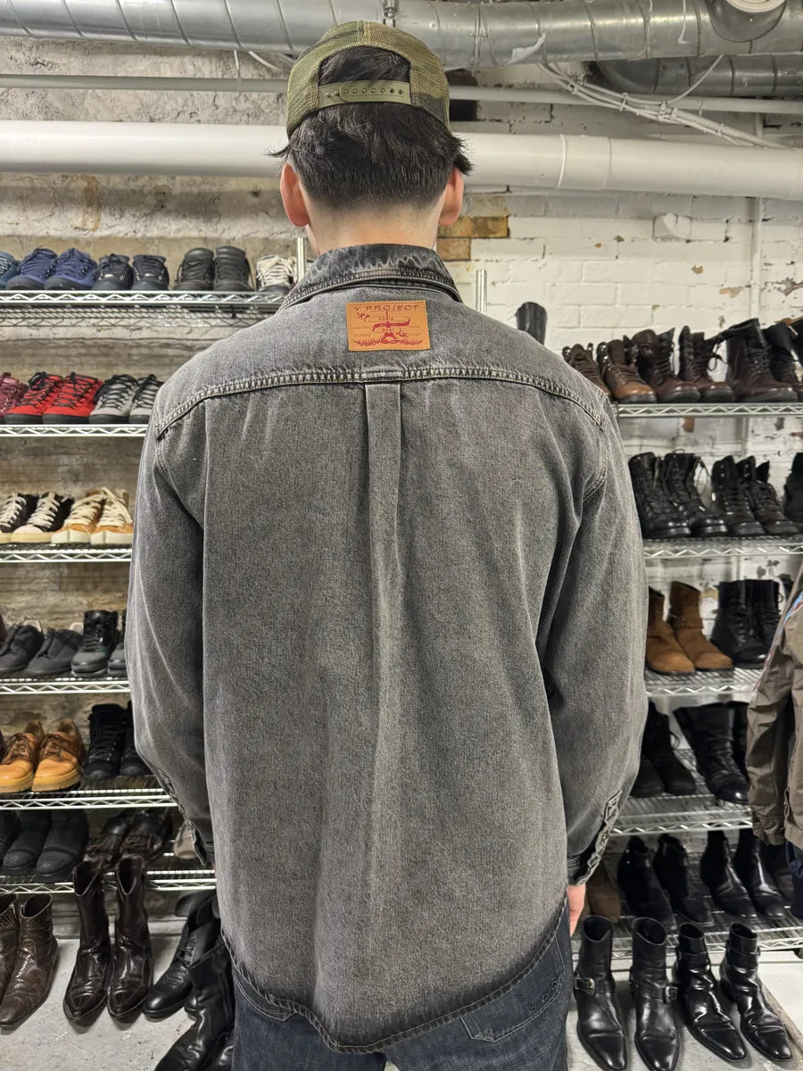 SS2025 Y/Project Grey Denim Layered Buttoned Shirt (M/L) BmXrjZd 3