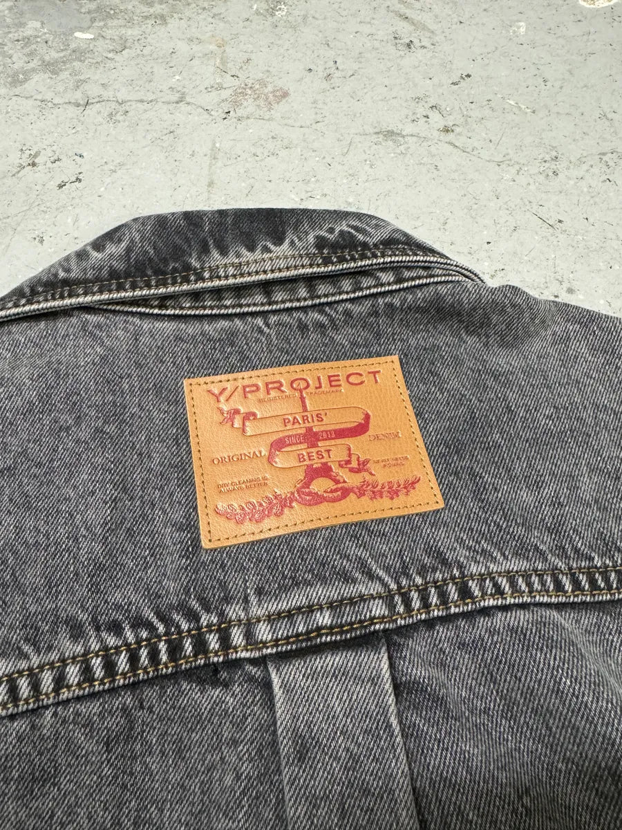SS2025 Y/Project Grey Denim Layered Buttoned Shirt (M/L) BmXrjZd 5