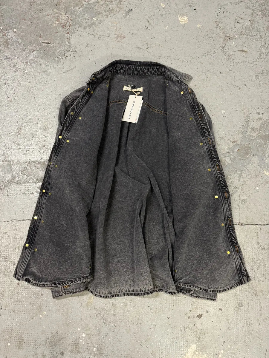 SS2025 Y/Project Grey Denim Layered Buttoned Shirt (M/L) BmXrjZd 7