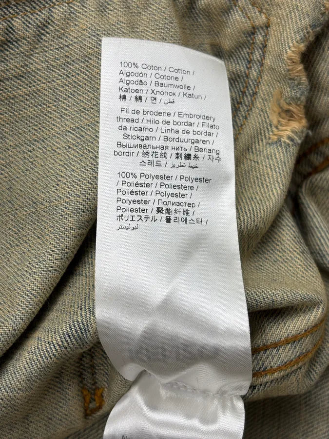 SS2026 Kenzo Blue Distressed Mao Denim Jacket oqkZpyV 11