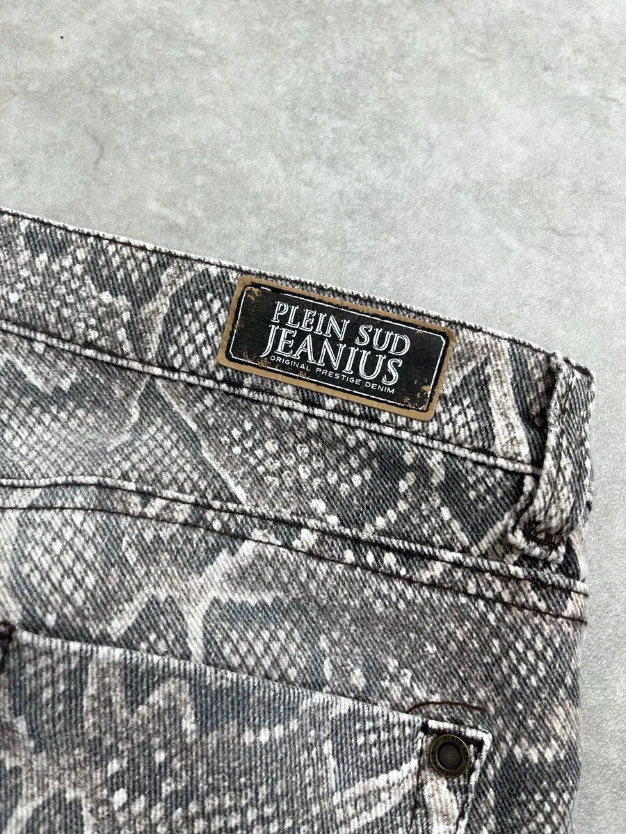 Plein Sud Jeanius Grey Denim Snake Print Skinny Jeans stDwSVnA 11