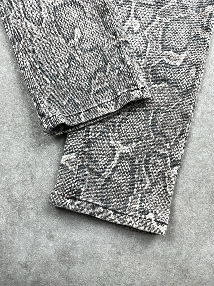 Plein Sud Jeanius Grey Denim Snake Print Skinny Jeans stDwSVnA 8