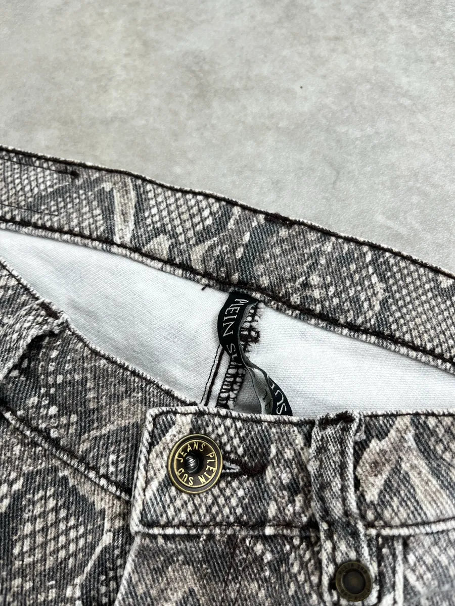 Plein Sud Jeanius Grey Denim Snake Print Skinny Jeans stDwSVnA 10