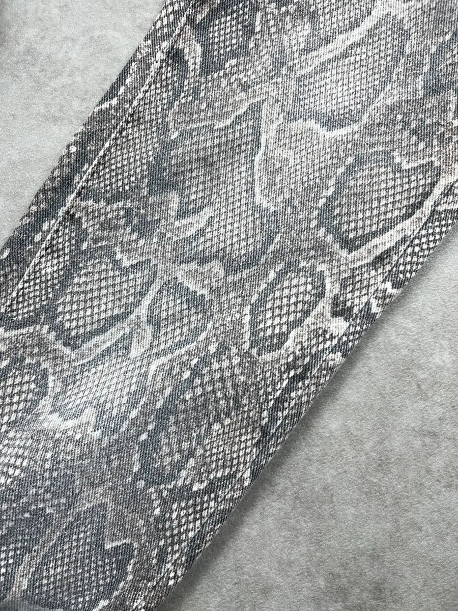 Plein Sud Jeanius Grey Denim Snake Print Skinny Jeans stDwSVnA 9