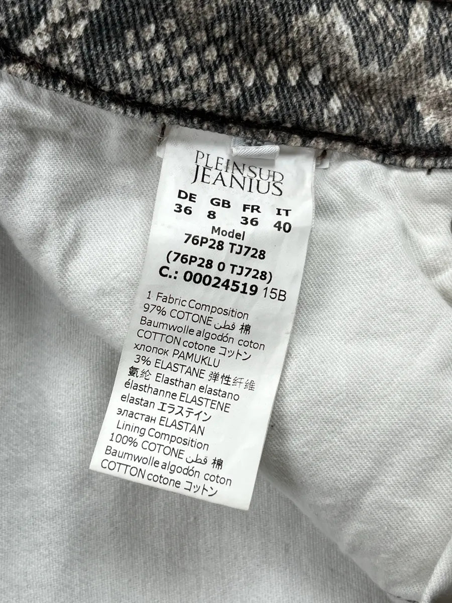 Plein Sud Jeanius Grey Denim Snake Print Skinny Jeans stDwSVnA 12