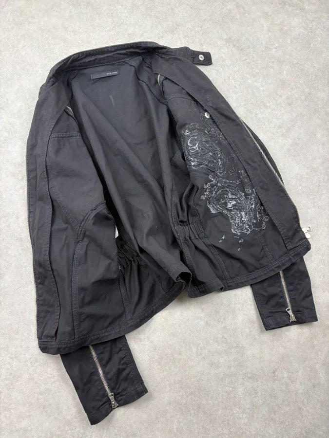Steven Kuhn Black Embroidered Dragon Arm Zip Jacket EwzBmOp 6