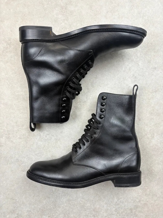 2010s Saint Laurent Black Combat Leather Ankle Boots iOaLAsF 3