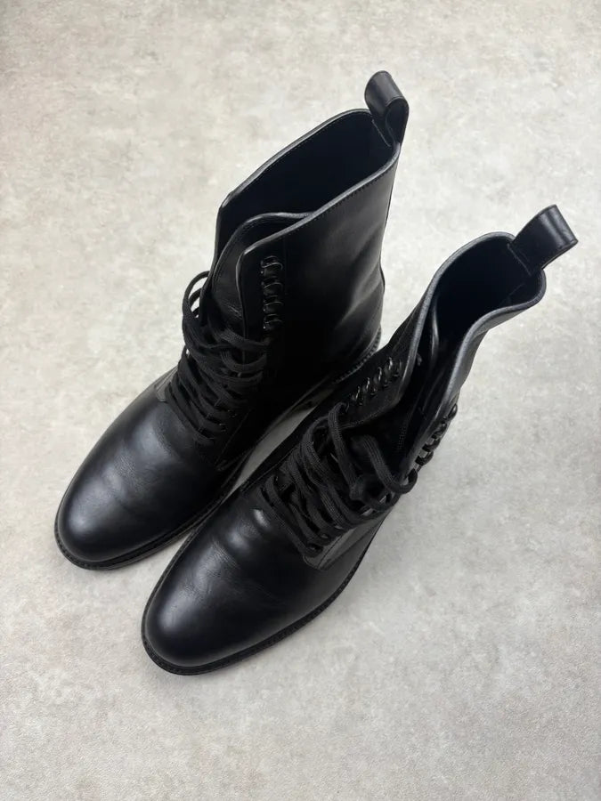 2010s Saint Laurent Black Combat Leather Ankle Boots iOaLAsF 2