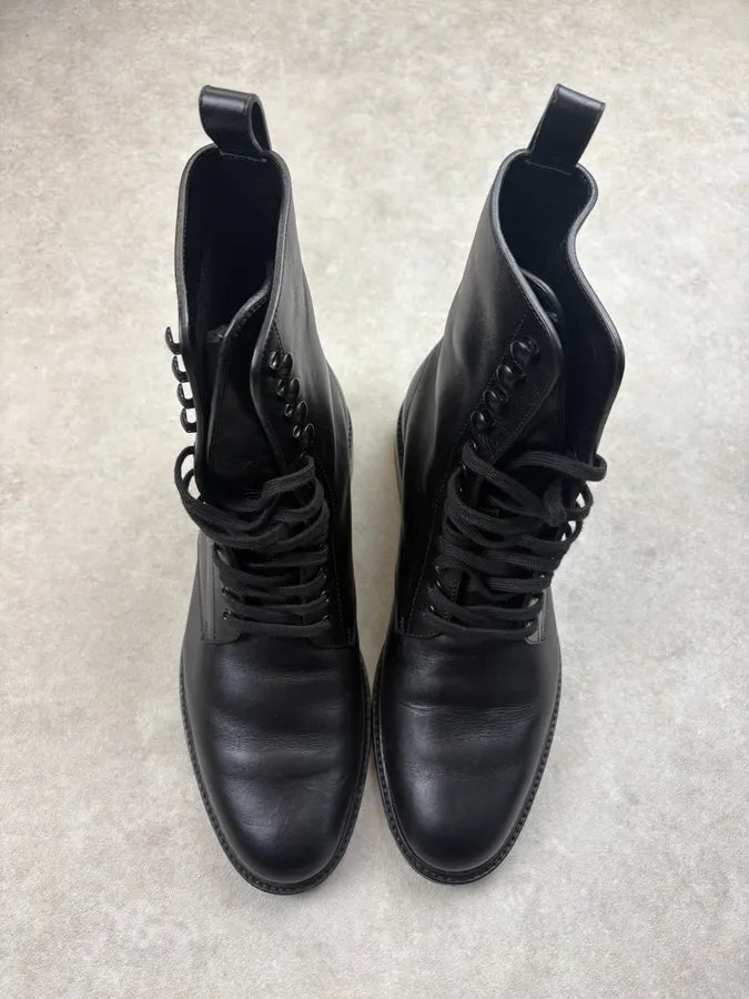 2010s Saint Laurent Black Combat Leather Ankle Boots iOaLAsF 1