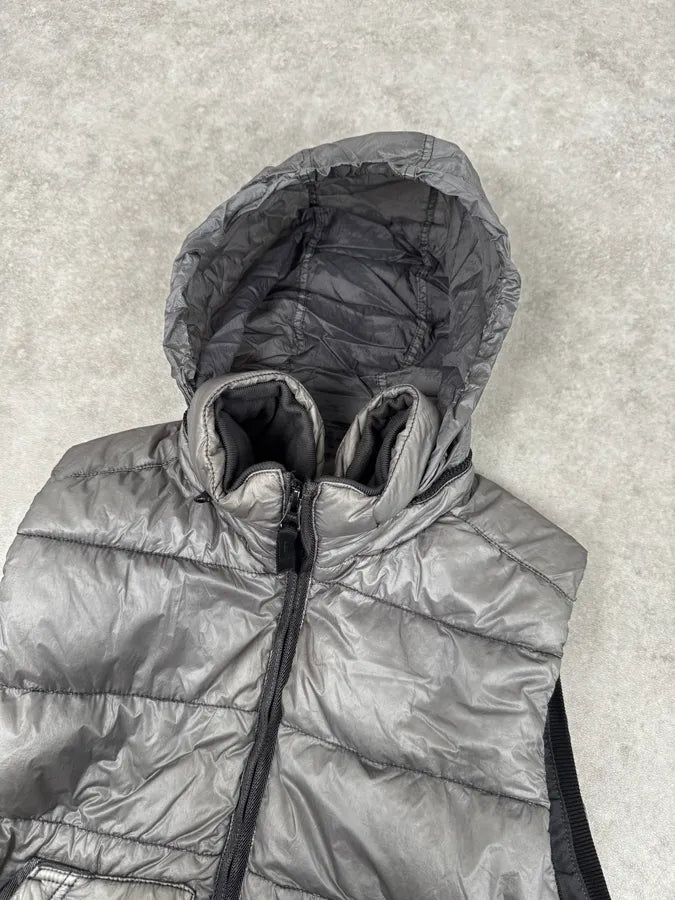 Stone Island 30th Anniversary Side Patch Grey Nylon Puffer Vest PXYPtgp 5