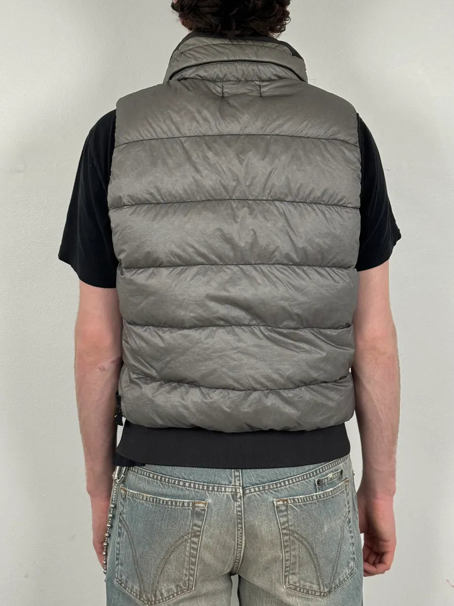Stone Island 30th Anniversary Side Patch Grey Nylon Puffer Vest PXYPtgp 2