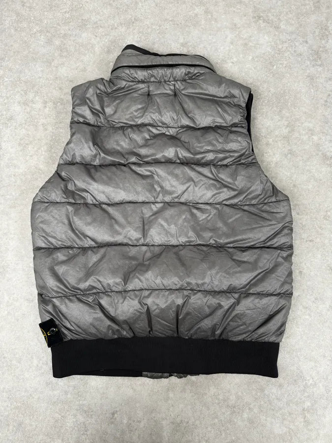 Stone Island 30th Anniversary Side Patch Grey Nylon Puffer Vest PXYPtgp 3