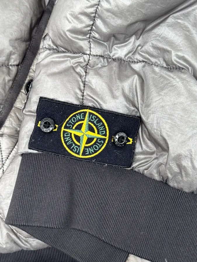 Stone Island 30th Anniversary Side Patch Grey Nylon Puffer Vest PXYPtgp 8