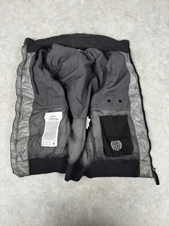 Stone Island 30th Anniversary Side Patch Grey Nylon Puffer Vest PXYPtgp 7