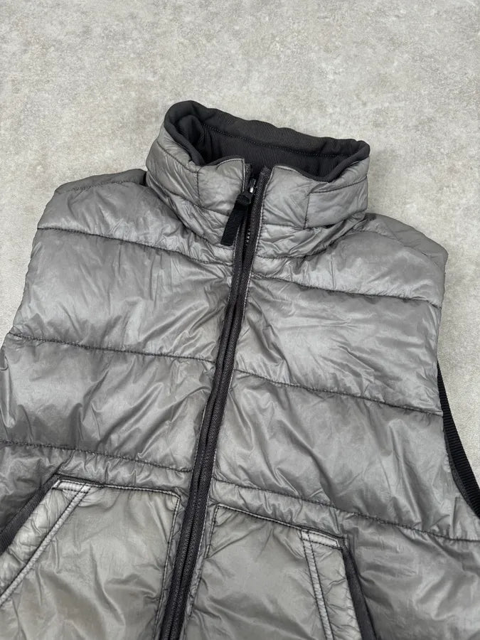 Stone Island 30th Anniversary Side Patch Grey Nylon Puffer Vest PXYPtgp 4