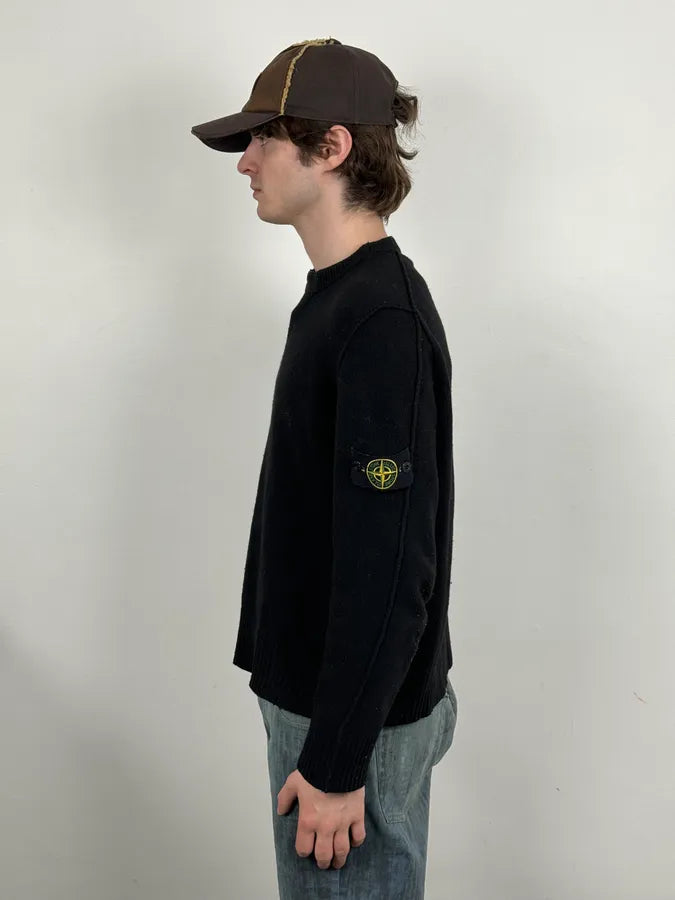 Stone Island Black Wool Minimalist Sweater nTsapVs 2