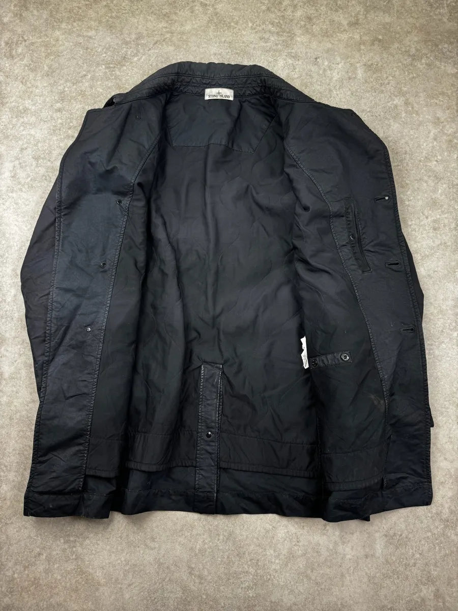 Stone Island Black Nylon Compass Asymmetrical Patch Coat XOZFjVJ 7