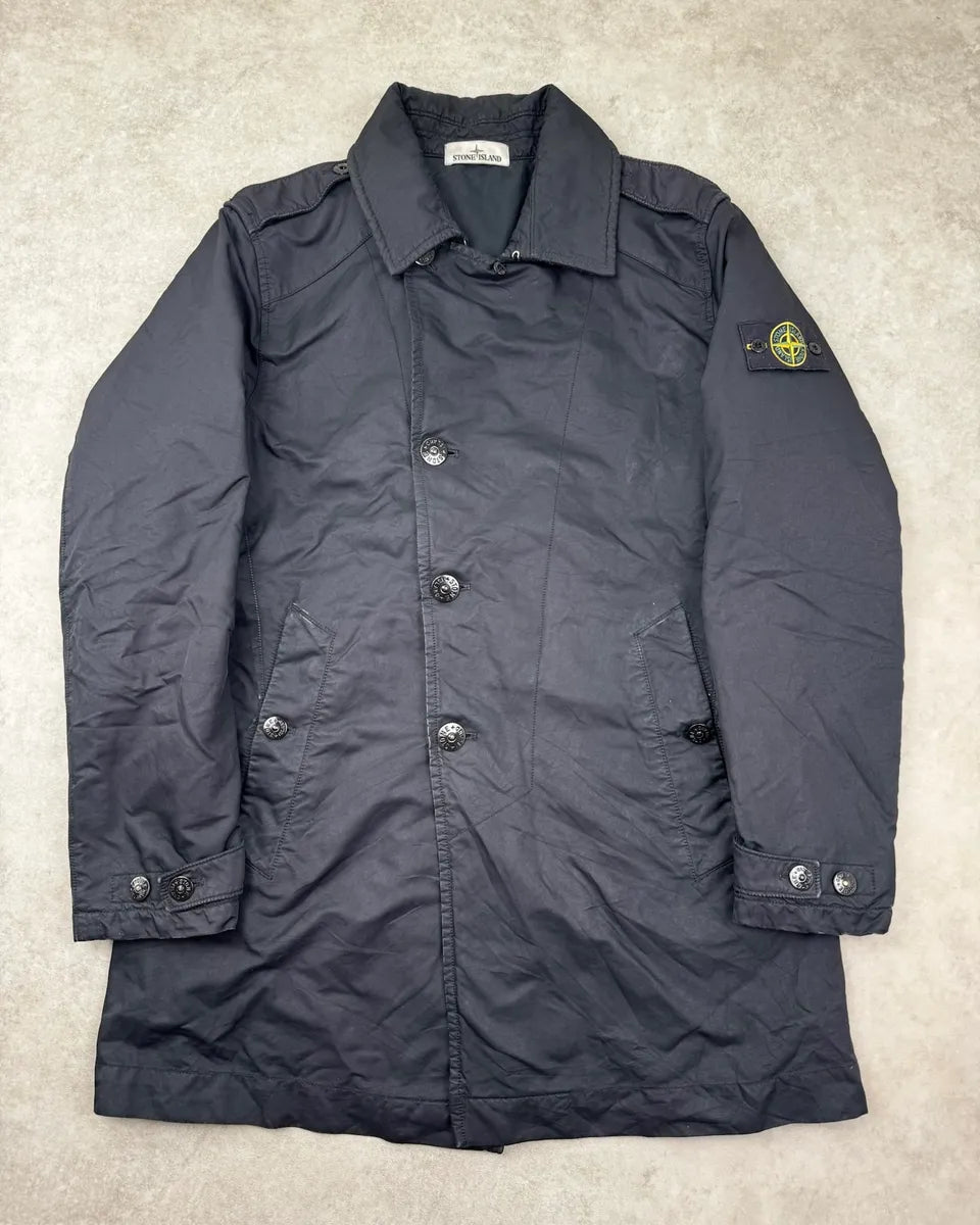 Stone Island Black Nylon Compass Asymmetrical Patch Coat XOZFjVJ 0