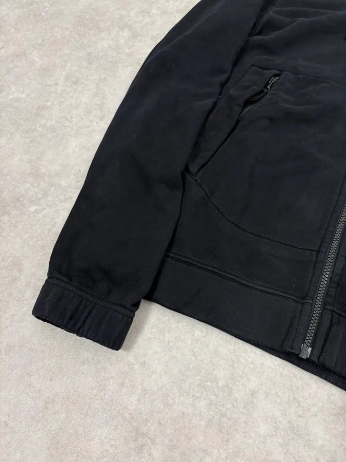 Stone Island Black Signature Zip-up Hoodie JnYLIcV 8