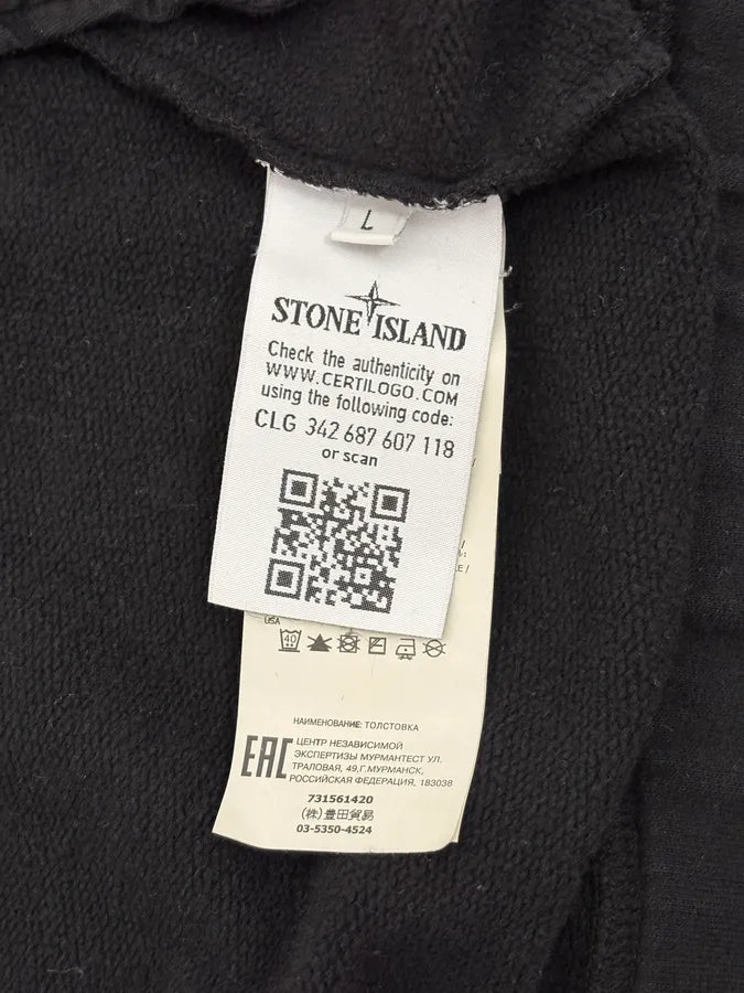 Stone Island Black Signature Zip-up Hoodie JnYLIcV 11