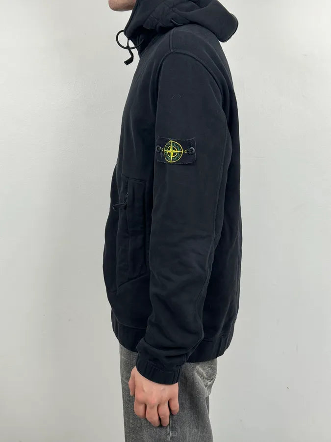 Stone Island Black Signature Zip-up Hoodie JnYLIcV 2