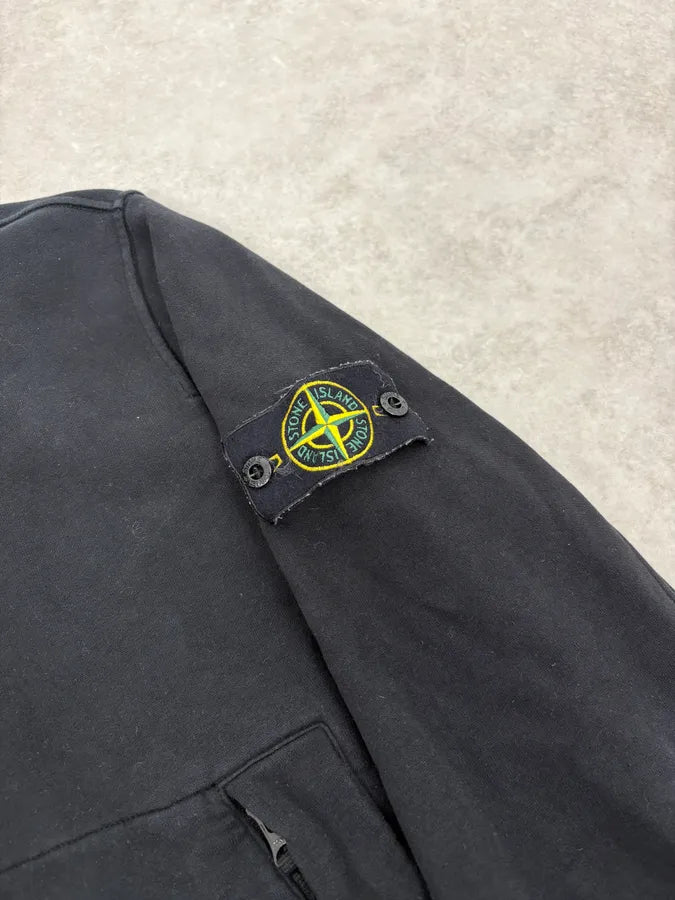 Stone Island Black Signature Zip-up Hoodie JnYLIcV 9