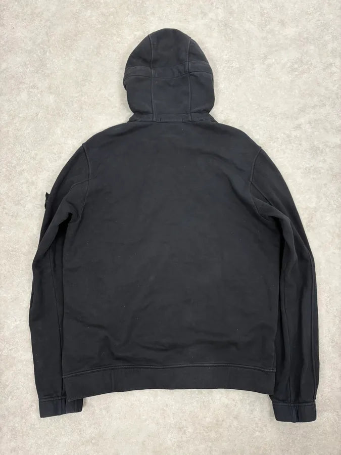 Stone Island Black Signature Zip-up Hoodie JnYLIcV 6