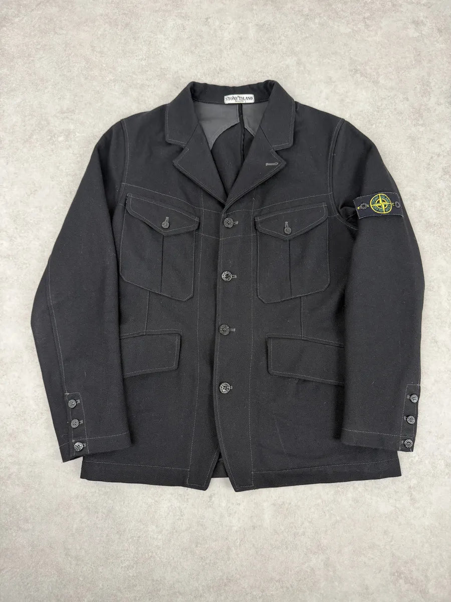 Stone Island Black Wool Classy Caban Jacket jsheYXF 0