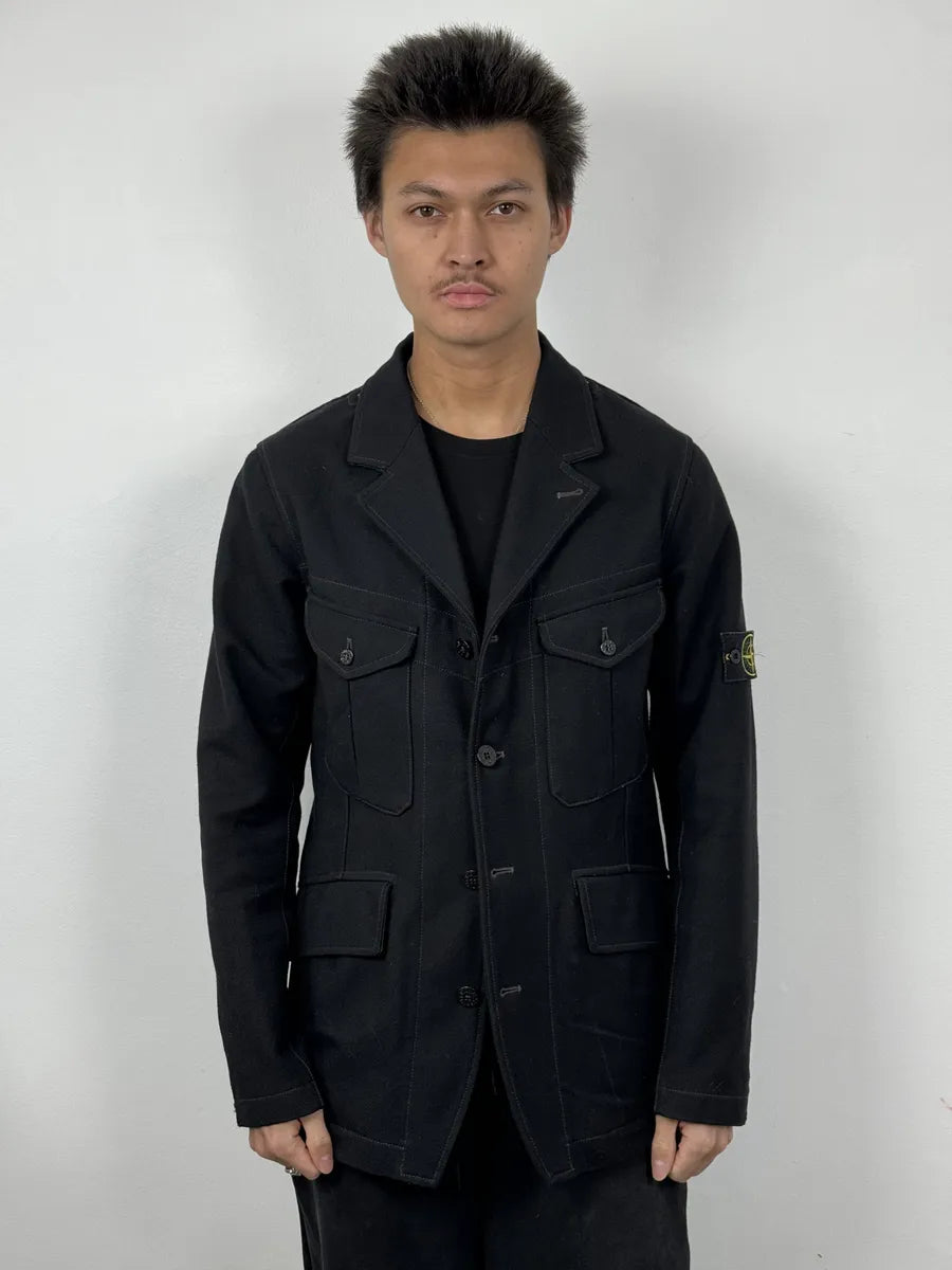 Stone Island Black Wool Classy Caban Jacket jsheYXF 2