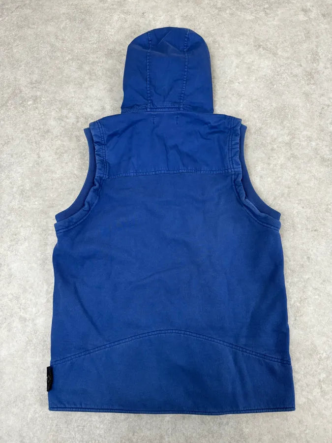 Stone Island Blue Hooded Sleeveless Jacket IQRDPSM 3