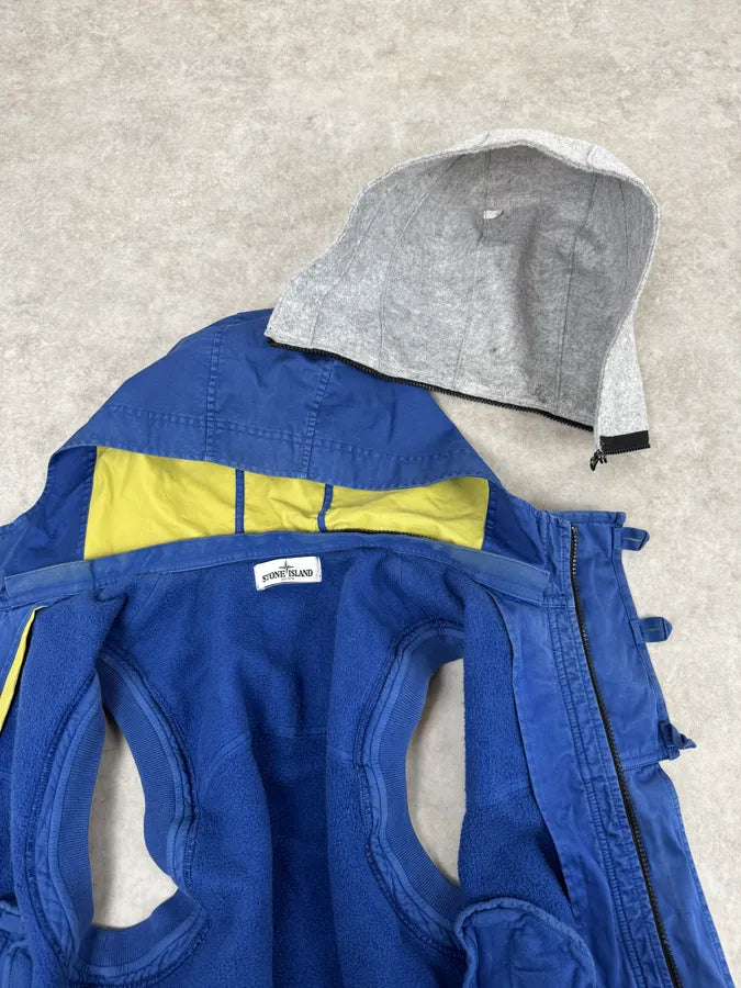 Stone Island Blue Hooded Sleeveless Jacket IQRDPSM 7